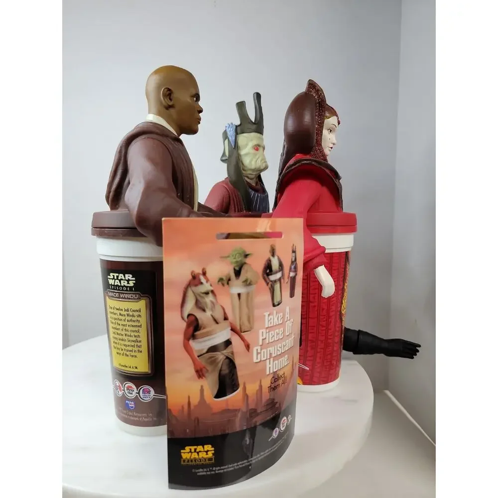 Star Wars Episode 1 Pizza Hut KFC Mace Windu Nute Gunray Darth Maul Toppers 1999